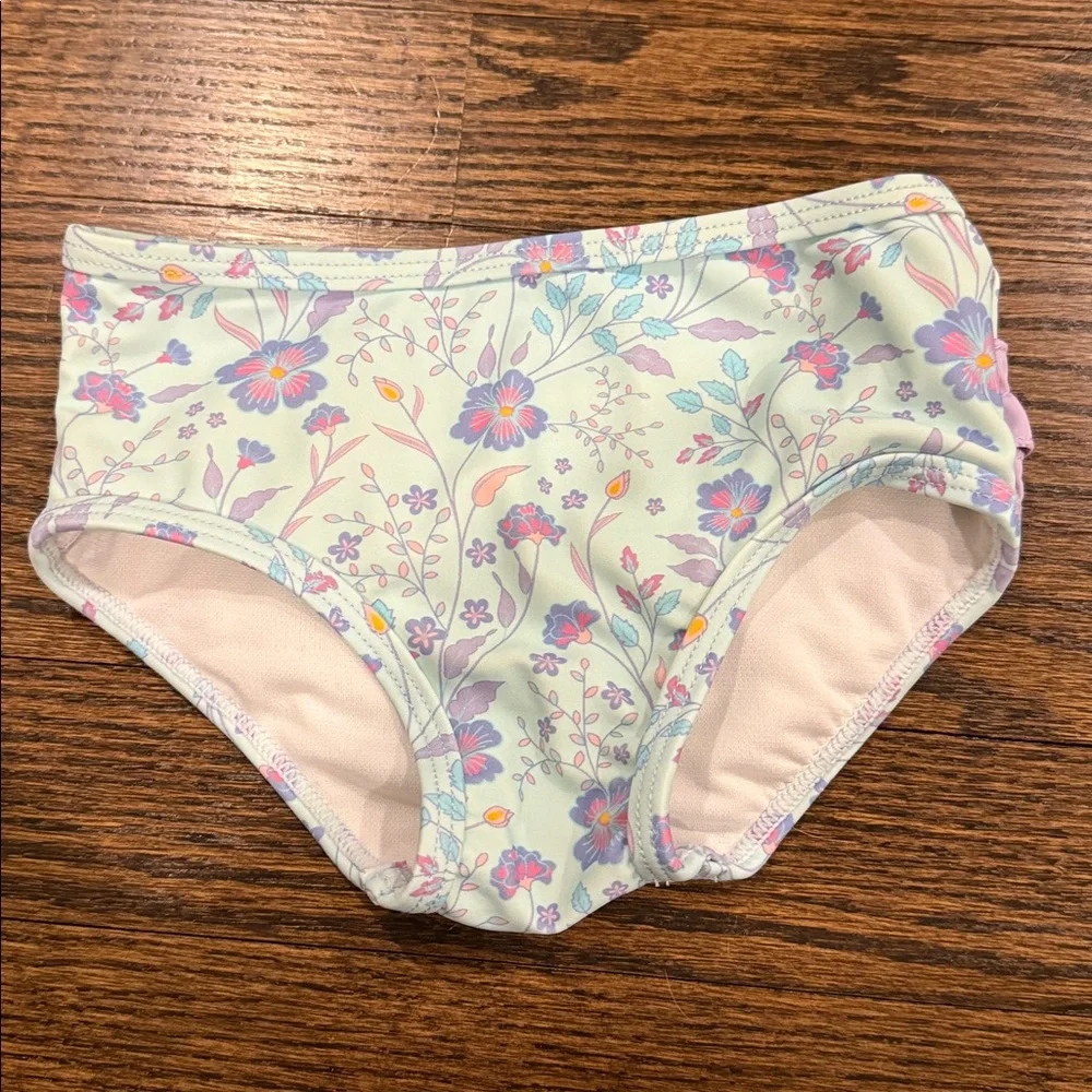Ruffle Butts Blue & Purple Floral Bikini 12-18 Months